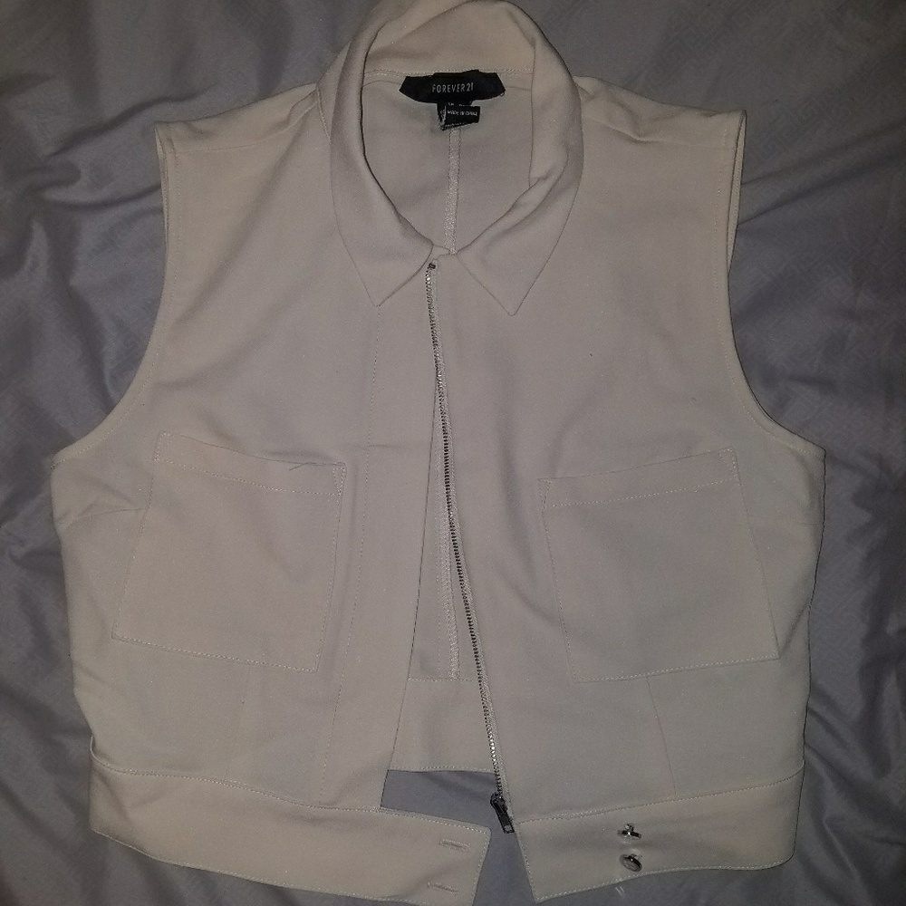 Zipper detail chiffon blouse